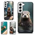Hard Black Case For Samsung Galaxy Z Fold Flip 3 4 5 6 animated otter Wallpapers