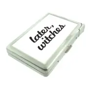 Witches Pun Em1 Cigarette Case with Built in Lighter Metal Wallet