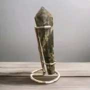Polished Crystal 5" Marine Jasper Wand Scepter w/ Stand - USA
