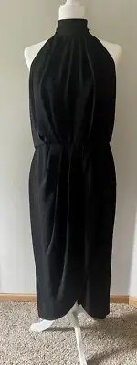 NWT NEW City Chic Size 16W Women's Plus Black Romance Halter Dress