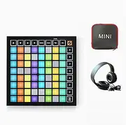 MIDI Grid Beat Controller, 64 RGB Drum Pad Matrix with 32 Step Sequencer and 3 Custom Modes, Support Various Composer Software, High Sensitivity Sound Quality, for Home Composer