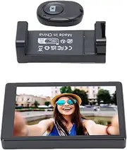 Dpofirs 3.97 Inch Phone Vlog Selfie Monitor Screen, Magnetic 4K Wireless Back Camera Monitor Screen for Live Streaming, Using Phone Rear Camera for Selfie Vlog, Low Latency HD Mirroring