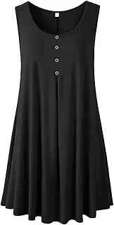 [LARACE] Tank Tops for Womens Summer Clothes Plus Size Sleevelss Tunic Button Down Shirts for Leggings