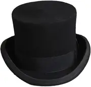 [qwmvhfg] Beanie hat， Men Women Wool Flat Man Top Fedora Versatile Gentleman Cylinder Strap Steampunk Hat Elegant