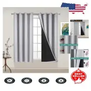 Luxurious 100% Blackout Curtains, Thermal Insulated 52x54, Light Grey, 2 Panels