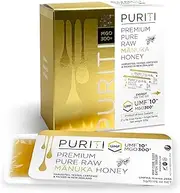 PURITI Genuine Raw Manuka Honey Snaps On The Go - UMF 10+ (MGO300+) 21 x 0.18oz Individual Snap Packets, Single Serve Honey Sticks for Tea, Travel & Snacks, Certified, Authentic Made in New Zealand