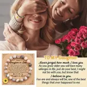 Opolski Sunflower Beaded Bracelet With Inspirational Card Elastic Adjustable