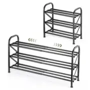 3-Tier Shoe Rack for Closet, 16"-33" Expandable ShoeRack, Adjustable for Entr...