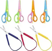 Set of 7, Loop Scissors and Preschool Training Scissors, SourceTon Craft Scissors Set for Scrapbooking, Kids Design, DIY Photo and Art Projects