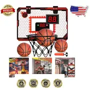 Mini Kids' Basketball Hoop with LED Scoreboard - Perfect Birthday Gift Red