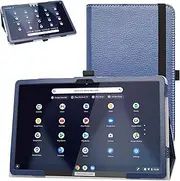 [Bige] for Lenovo Chromebook Duet 3 11 Case,PU Leather Folio 2-Folding Stand Cover for Lenovo Chromebook Duet 3 (Model Number:82T6001HUS) 11" 2-in-1 Tablet,Dark Blue