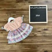 NWT Wildflowers Daydream Believer Southern Charm Gingham Floral Ballet Top 18M