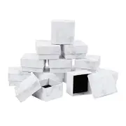 12 Pack Small Square Ring & Earring Box Ring & Earring Box (2x2x1.2 Inches)