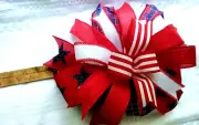 Patriotic Wreath Bow 12" Red White Blue Labor Day Veteran's Day Lantern Bow