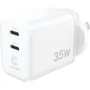 Comsol Wall Charger 35W Dual Port USB-C White WCC235WH