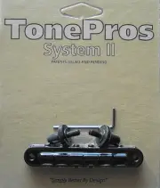 T3BP-B TonePros Standard Tune-O-Matic Bridge, Notched Saddles, Black