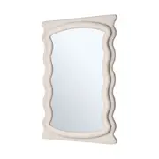 Furb Wall Mirror Wavy Makeup Vanity Mirror Fabric Frame Home Decor 60X90cm