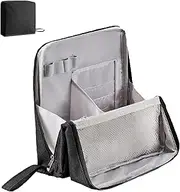 Doresty Makeup Bag, Standing Makeup Bag, Portable, Large Capacity, Organizer with Compartments, Multi-Purpose Large Capacity Oxford Cloth Standing, Toiletry Bag for Girls Women (Black)