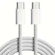 60W 1M 2M Braided USB C Type C Data Charger Cable For Samsung Xiaomi Huawei Oppo White