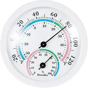 Small Thermo-Hygrometer,2-in-1 Thermo-Hygrometer Monitor Small Mechanical Gauge - No Battery Needed Temperature Analog Meter for Greenhouse, Freezer