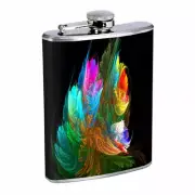 Fractal Bouquet Em1 Flask 8oz Stainless Steel Hip Drinking Whiskey