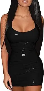 [Sematomala] Women's Metallic Patent Leather Wet Look Strapless Sexy PVC Bodycon Mini Pencil Dress Party Club Outfits Clubwear