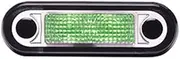 Hella LED 12/24V Clear Lens Narrow Rim Green Light Rectangular Courtesy Lamp