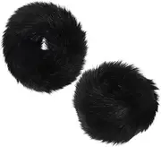 [Minkissy] Fluffy Wrist Cuffs for Women Plush Sleeves Arm Warmers Hand Warmers Winter Cuffs