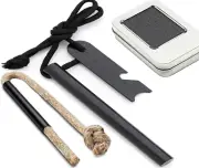 12.7Cm Long 1.27Cm Thick Flint Fire Starter Kit, Magnesium Ferro Rod + Tinder Wi