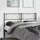 vidaXL Metal Headboard Black 137 cm Double BMG