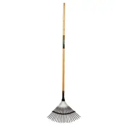 Gardenmaster 22T Metal Rake Fan Leaves/Weeds Grass Garden w/ Hardwood Handle