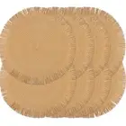 Round Woven Paper Placemats Set of 8 Braided 15 Inches Indoor Outdoor Place M...