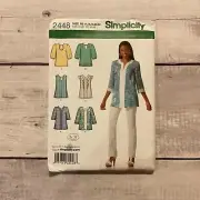 Simplicity 2448 Sewing Pattern Tunic Top Shirt Neckline Options Sz 14-22 UNCUT