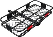 4x4 Offroad Car Black Aluminium Alloy Hitch Mount Luggage Basket 5x5cm Square Quick Insertion Compatible for 2-inch Square Mouth Base