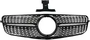 Front grille, Perfect Match Front Bumper Grille Hood Grill Compatible For Benz C W204 C43 2007-2014 C180 C200 C250 C300 AMG GT Diamond Tuning(Diamond Glossy Black)