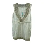 Mud Pie NWT Marcia Yute Trim Coverup Dress Size M