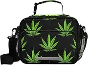 Cannabis Leaf Kids Lunch Bag Lunch Box with Adjustable Shoulder Strap Shoulder Bag for Travel Picnic