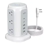 Tower Surge Protector Power Strip 6.5ft ft 9 AC Outlets with 5 USB Ports 2 USB C