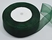 10mm Organza Ribbon Wedding Christmas Wrap Presents (Crafts - Jewellery Making - Fashion Charms Decoration - Jewelry Accessories Many Colours (Green)