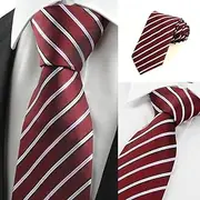 Luxury tie Striped Dark Red Men's Tie Necktie