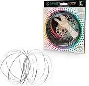 Funtime Gifts ET7300 Flow Ring Magic Infinity Loop | Kinetic Science Toy for Kids and Adults Alike, Silver