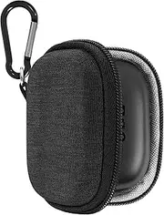 Geekria Shield Earbuds Case Compatible with JBL Tune Beam, Tour PRO 2 True Wireless Earbud, Replacement Hard Shell Travel Carrying Bag with Carabiner Clip (Dark Grey)