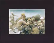 8X10" Matted Print Picture Art of War: Gene Snyder, 536 Engineers