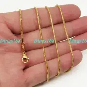 Genuine 18K Yellow Gold Filled Hypo-allergenic 34 inch 2mm Snake Chain Necklace