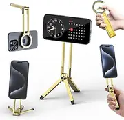 ULANZI MA30 Magnetic Phone Tripod Stand for iPhone - Aluminium Maglock Smartphone Mini Tripod Pocket Cell Phone Stand Strong Magnet Quick Mount Compatible with iPhone 16 15 14 13 12 Series, Gold