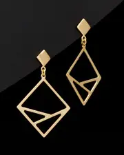 14K Italian Gold Geometric Dangle Earrings