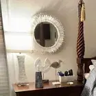 Stunning Wall Mirror, Selenite Mirror, Handmade Crystal Wall Hanging Mirror Deco