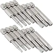 Yakamoz Screwdriver Bits Set, 2 Set of 7Pcs 1/4" Hex Head Drill Hex Shank Magnetic 5 Point Security Star Torx Screwdriver Bits Set | T10-T40, 2‘’ Length