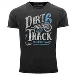 COOLES ANGESAGTES HERREN T恤複古襯衫DIRT TRACK RACING AUFDRUCK二手