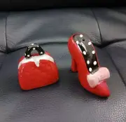 Red/Black High Heel/Purse Salt And Pepper Set For The Fashionista